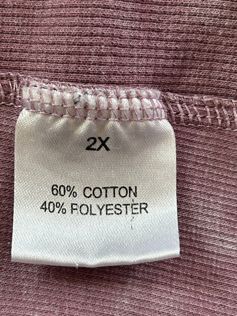 Anthro Jane & Delancey Waffle Knit Top Sz 2X w MEASUREMENTS Mauve Mineral Wash - Picture 8 of 11